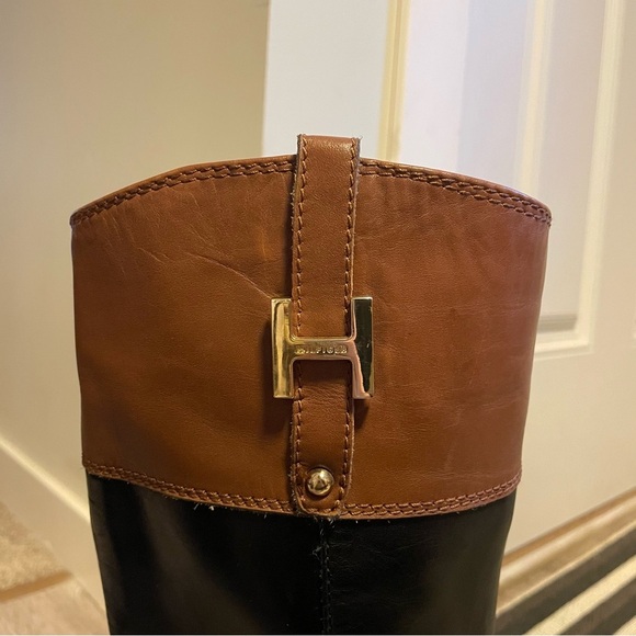 Tommy Hilfiger Shyanne Equestrian Tall Knee High Two Tone Riding Boots Size 7.5 - Picture 12 of 14
